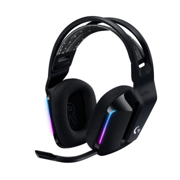 Logitech 981-000867 G733 Lightspeed Wireless RGB Gaming Headset Black USB Headphones Frequency Response: 20 Hz - Detchable Cardioid Unidirectional Microphone - Image 1