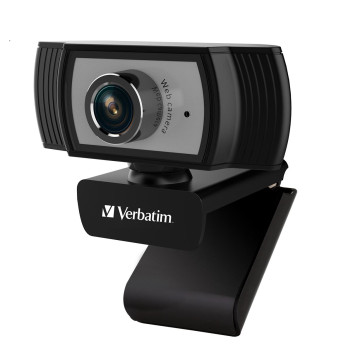 Verbatim 66614 1080p Full HD Webcam - Black/Silver FHD 1920x1080, 2.0 Mega Pixels, Compatible with Windows XP,7 8, 10, Android V5, MacOS 10.6 or Above - Image 1