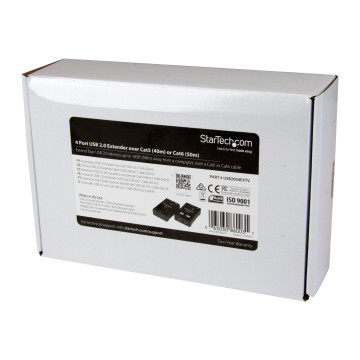 StarTech USB2004EXTV 4 PORT USB 2.0 EXTENDER OVER EHERNET, CAT5 AND CAT6, 2YR - Image 1