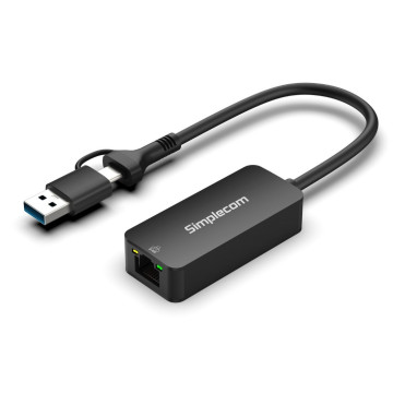 Simplecom NU405C SuperSpeed USB-C and USB-A to 2.5G Ethernet Network Adapter 2.5Gbps LAN - Image 1
