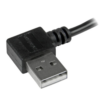 StarTech USB2AUB2RA1M 1M MICRO USB2.0 A TO MICRO USB2.0 B CABLE, M/M, RIGHT ANGLE, LTW - Image 1