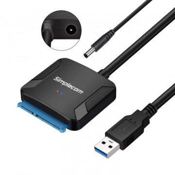 Simplecom SA236 USB 3.0 to SATA Adapter Cable Converter with Power Supply for 2.5' & 3.5' HDD SSD - Image 1