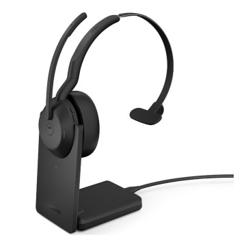 Jabra 25599-899-989 WIRELESS EVOLVE2 55 MS MONO BLUETOOTH ANC HEADSET W/CHARGING STAND+LINK390A, USB-A - Image 1