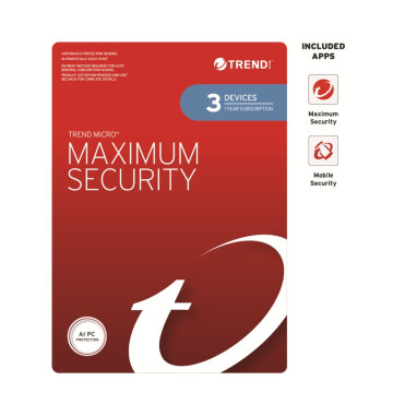 Trend Micro TICEWWMFXSCXEW Maximum Security (3 Devices) 1 Year Retail Mini Box Auto Renew - Image 1