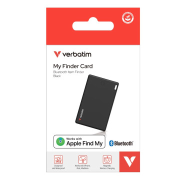 Verbatim 32138 My Finder Card Bluetooth Finder 1 pack- Black, Bluetooth Apple Find My - Image 1