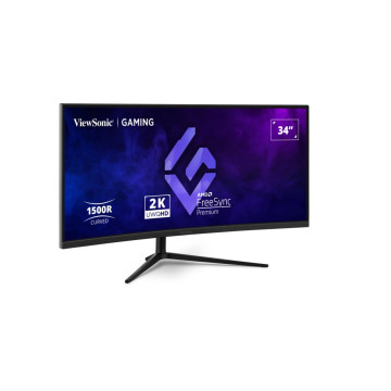 ViewSonic VX3418C-2K 34' Curved 3440x1440, 180Hz 1ms 1500R, HDR10,Adaptive Sync,2x HDMI,2x DP,Speaker,VESA 100 VX3418-2K Office Gaming Ultra Wide Monitor,3YARW - Image 1
