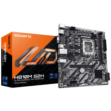 Gigabyte H810M S2H Intel LGA 1851 ATX Motherboard, 2x DDR5 ~128GB, 1x PCI-E x16, 1x PCI-E x1, 1x M.2, 4x SATA, 3x USB 3.2, 3x USB 2.0 - Image 1