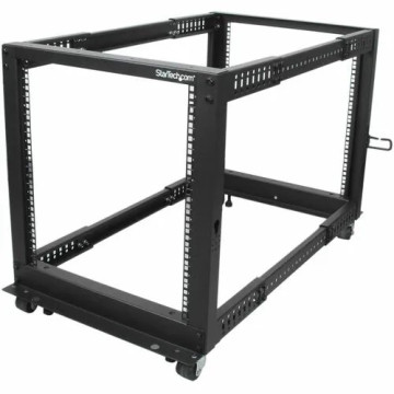 StarTech 4POSTRACK12U 4-Post 12U Mobile Open Frame Server Rack, 19" Network Rack with Casters, Rolling Rack for Computer/AV/Data/IT Equipment - 4-Post 12U open frame server rack for Data/IT equipment - 22-40in (56-101cm) Mounting Depth; 25in (64 - Image 1