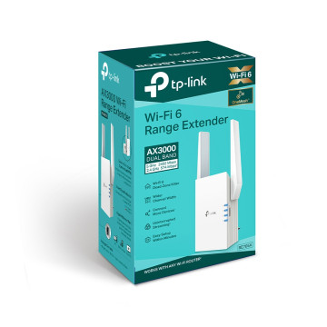 TP-LINK RE705X AX3000 MESH WI-FI 6 DUAL-BAND EXTENDER, EASYMESH, GbE(1), ANT(2), 3YR - Image 1