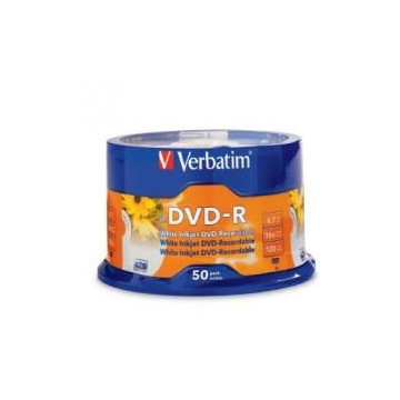 Verbatim 95137 DVD-R 4.7GB 50Pk White InkJet 16x - Image 1