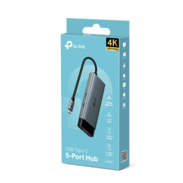 TP-LINK UH5020C 5 PORTS PORTABLE HUB, HDMI 4K@60Hz(1), 100W PD(1), USB-C(1), USB-A DATA(2), 1YR - Image 1