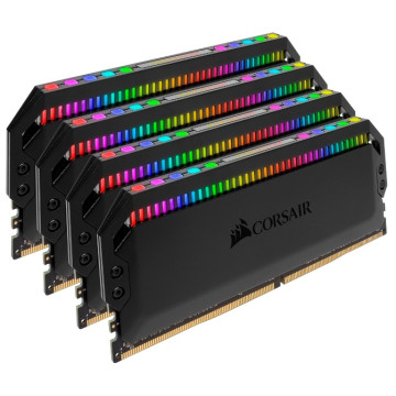 Corsair CMT32GX4M4Z3200C16 Dominator Platinum RGB 32GB (4x8GB) DDR4 3200MHz CL16 DIMM Unbuffered XMP 2.0 Base SPD@2666 Black Heatspreaders 1.35V AMD - Image 1