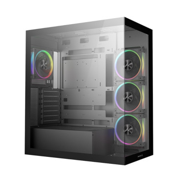 DEEPCOOL R-CG580-BKADA4-G-2 CG580 4F v2 Panoramic ATX Mid-Tower Case, 4 x Pre Installed Fans Single Chamber, Support Up to 2x 360mm Radiators, Front 2x USB3.0 - Image 1