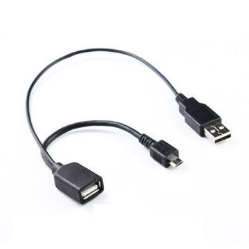 EZcool ACBEZCOTGWITHPOW Micro USB Male to USB Female Host for OTG Device / USB Power Cable Y Splitter - Image 1