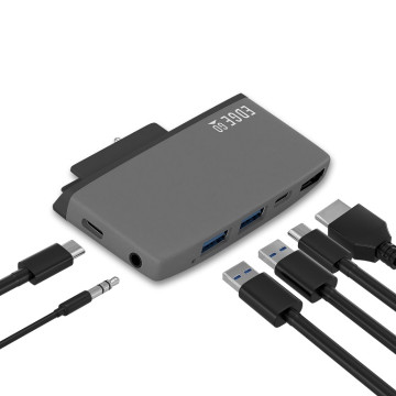 MBEAT MB-EGE-G59GRY Edge Go Multifunction USB- C Hub for Microsoft Surface Go （USB 3.0 Data x 2, USB-C Data x 1, HDMI, 3.5mm Audio, USB-C PD pass through - Image 1
