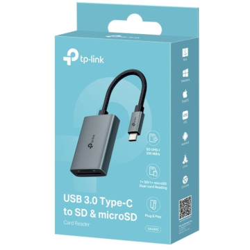 TP-LINK UA430C USB 3.0 Type-C to SD & microSD 3.0 Card Reader, support SD，SDHC、SDXC，microSD、microSDHC、microSDXC cards up to 2TB. - Image 1