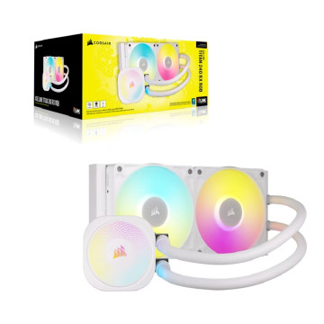 Corsair CW-9061020-WW iCUE LINK TITAN 240 RX RGB AIO Liquid CPU Cooler - White, 73.5 CFM, 2100 RPM, Aluminum Radiator, Copper Cold Plate, Intel/AMD Support - Image 1