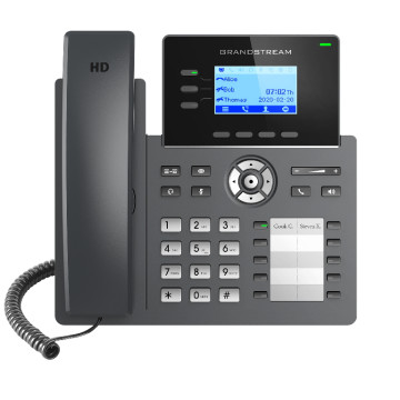 Grandstream GRP2604P 3 Line IP Phone, 6 SIP Accounts, 132x48 Backlit Screen, HD Audio, Powerable Via POE - Image 1