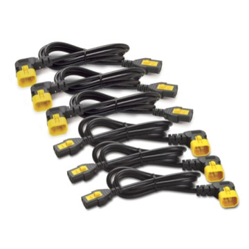 APC AP8704R-WW Locking Power Cord Kit, C13 to C14 (90 Degree), 1.2M Length, 6 Pack - Image 1