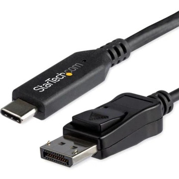 StarTech CDP2DP146B 6ft/1.8m USB C to Displayport 1.4 Cable Adapter - 4K/5K/8K USB Type C to DP 1.4 Monitor Video Converter Cable - HDR/HBR3/DSC - USB-C to DisplayPort 1.4 cable with HDR/DisplayHDR/HBR3/DSC/HDCP 2.2/1.4; 8K 60Hz/4K 120Hz/1080p - - Image 1