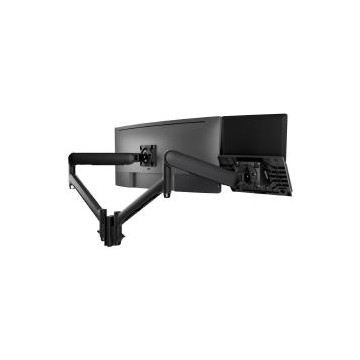 Atdec AWMS-2-ND13-G-B Laptop-Monitor Combo Mount - Grommet Clamp - Black - Image 1