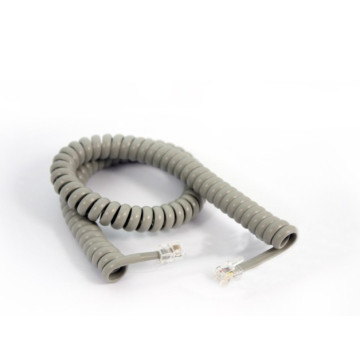 Fanvil LCDAA100019A0 curly cord for V67/V65 series headset, curve，gray, RJ9 - Image 1