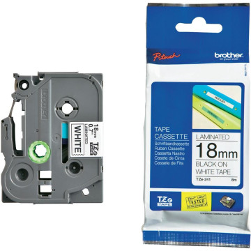 Brother TZE-241 18mm Black on White TZE Tape - Image 1