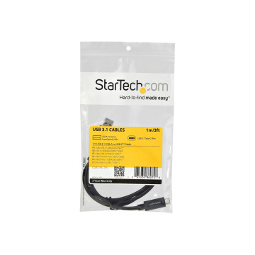 StarTech USB31AC1M 1M SUPERSPEED USB 3.1 10 GBPS A TO C CABLE - M/M - Image 1