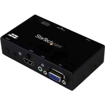 StarTech VS221VGA2HD Audio/Video Switchbox - Cable - 1920 x 1200 - WUXGA - 2 Input Device - 1 Display - Projector - 1 x HDMI In - 1 x HDMI Out - 1 x VGA In - Image 1