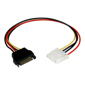 StarTech LP4SATAFM12 30CM SATA 15 PIN TO LP4 POWER CABLE ADAPTER, M/F, LIFTETIME WTY - Image 1