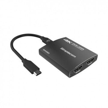 Simplecom DA330 USB-C to Dual HDMI MST Adapter 4K@60Hz with PD and Audio Out - Image 1
