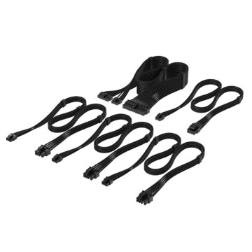 Corsair CP-8920373 For PSU - Elite Premium Individually Sleeved Type-4 PSU Cables Starter Kit - Black - Image 1
