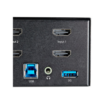 StarTech SV231DHU34K6 2 Port Dual Monitor HDMI KVM Switch 4K 60Hz, USB 3.0 Hub - TAA 2 YR - Image 1