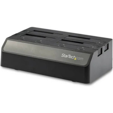 StarTech SDOCK4U313 4-Bay USB to SATA Hard Drive Docking Station, USB 10Gbps, External 2.5/3.5" SSD/HDD Dock, SATA III, Hot-Swap, Top-Loading - Quad-Bay Hard Drive Dock for 2.5" / 3.5" SATA drives; SATA III (6.0 Gbps) HDD/SSD; USB 3.2 Gen 2 (10  - Image 1