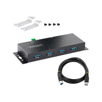 StarTech 5G4AINDNP-USB-A-HUB 4 PORT INDUSTRIAL USB 3.0 5GBPS HUB MOUNTABLE RUGGED USB-A HUB 2YR - Image 1