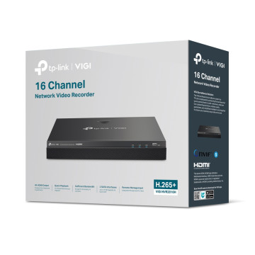 TP-LINK VIGI NVR2016H 16 Channel Network Video Recorder, 4K Out, 16MP Decode, H.265+, ONVIF, 2-Way Audio, Remote Monitoring (HDD Not Included) - Image 1