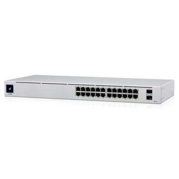 Ubiquiti USW-24-POE UniFi SWITCH 24 POE, 24 (16 PoE+), 2x SFP , 95W, FANLESS, RACK-MOUNT - GEN2, 1YR - Image 1
