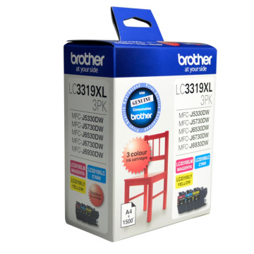Brother LC-3319XL-3PK LC-3319XL Colour Value Pack 1X Cyan 1X Magenta 1X Yellow-MFC-J5330DW/J5730DW/J6530DW/J6730DW/J6930DW - up to 3000 P - Image 1