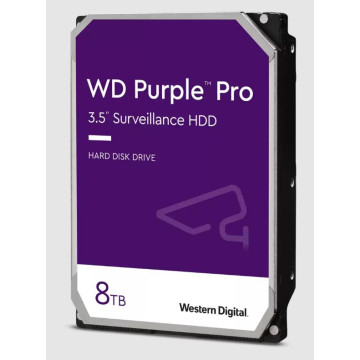 Western Digital WD8002PURP WD Purple Pro 8TB 3.5" Surveillance HDD 7200RPM 256MB SATA3 245MB/s 550TBW 24x7 64 Cameras AV NVR DVR 2.5mil MTBF - Image 1