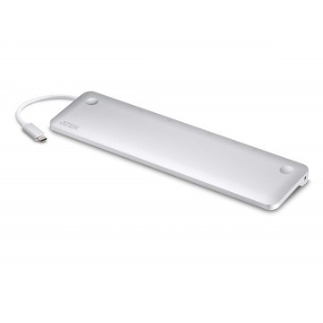 Aten UH3234-AT Multiport Mini Dock USB-C, 3x USB 3.1 Gen 1 Ports, USB-C Power Pass through, DP/HDMI/VGA Display Ports, SD/MicroSD Slots, Gigabit Ethernet RJ45, - Image 1