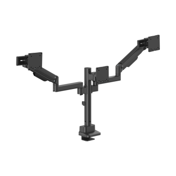 Brateck LDT86S-C034S-BLK Modular Mechanical Spring Triple Monitor Arm with Sliders 17'-27' Monitor Weight Capacity (per flat screen):11kg, VESA: 75x75,100x100 - Image 1