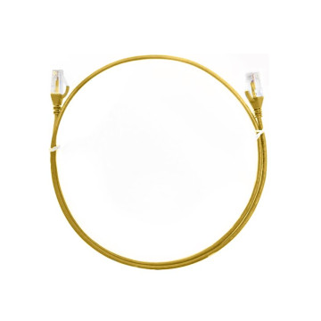 8ware CAT6THINYE-050M CAT6 Ultra Thin Slim Cable 0.5m / 50cm - Yellow Color Premium RJ45 Ethernet Network LAN UTP Patch Cord 26AWG for Data - Image 1