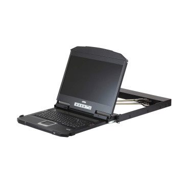 Aten CL3800NW-ATA-AU Rackmount Dual Rail LCD Console VGA,HDMI,DVI & USB w/ 18.5' LCD Display, 1x Custom KVM Cable Included, 1920x1080@60hz Display, LED Illumination L - Image 1