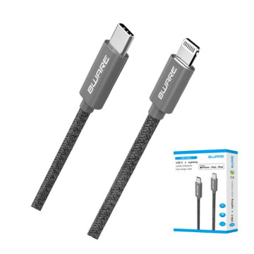 8ware 8W-USBCLIGHNING 1.5m Super Ultra USB-C to Lightning Cable Super Fast charging Strength Aluminium flexible nylon Apple iPone iPad iPod Mac Retail Pack - Image 1
