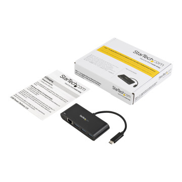 StarTech US1GC303APD USBC TO ETHERNET ADAPTER HUB, 60W, USB(3), RJ45(1), USBC(1), 2YR - Image 1