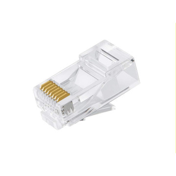 Astrotek ATP-8P8C-6 CAT6 UTP -RJ45 Connector 8P8C Network Plug 3 Prong Blade 3U' Gold plating (50pcs/bag) - Image 1