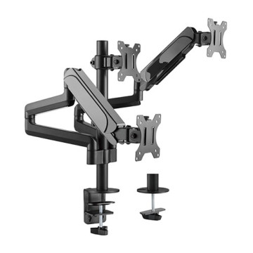 Brateck LDT48-C036 Triple Monitors Pole-Mounted Gas Spring Monitor Arm Fit Most 17'-27' Monitors Up to 7kg per screen VESA 75x75/100x100 - Image 1