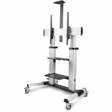 StarTech 1110C-MOBILE-TV-CART Rolling TV Cart/Stand On Wheels, For 60-100inch Flat Screens and 220lb, Height Adjustable Mobile Trolley Mount/Portable Stand - VESA-compatible, heavy-duty mobile TV stand/trolley supports flat-screen TVs from 60-10 - Image 1