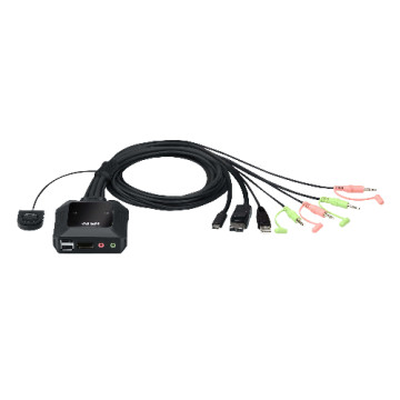 Aten CS52DP-AT 2-Port USB-C DisplayPort Hybrid Cable KVM Switch - Image 1