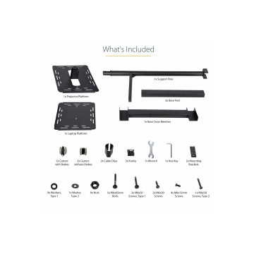 StarTech ADJPROJCART MOBILE PROJECTOR AND LAPTOP STAND/CART W/LOCKABLE WHEELS, 5 YR - Image 1